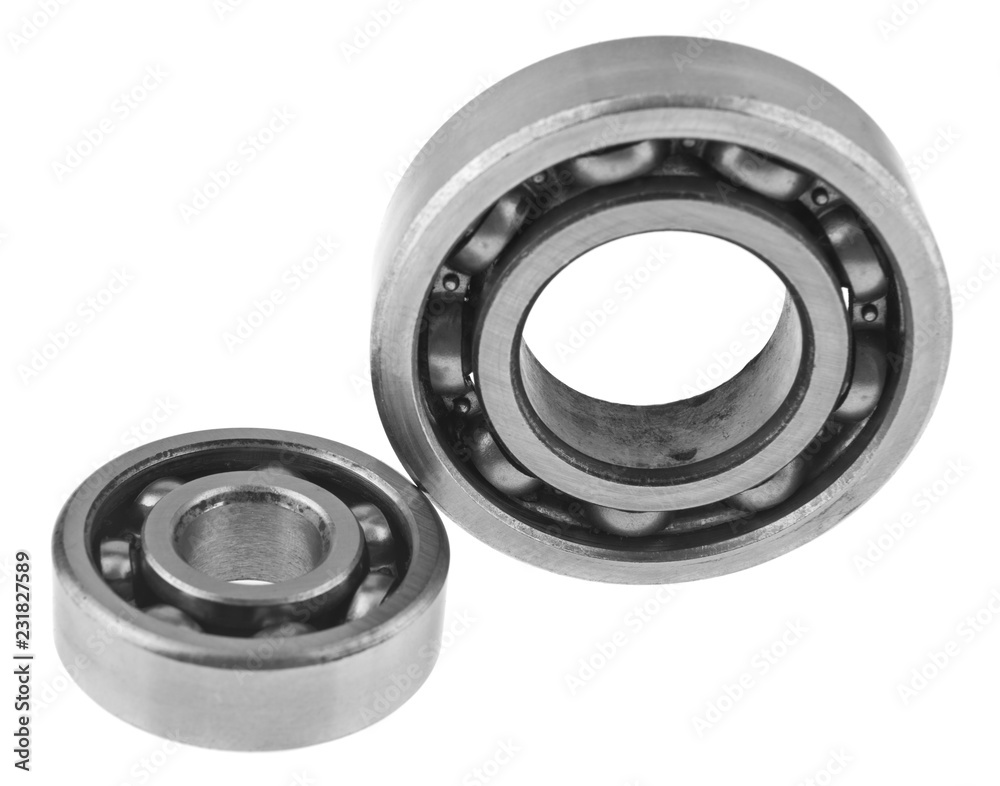 metal bearings isolated on white background metal bearings isolated on white background