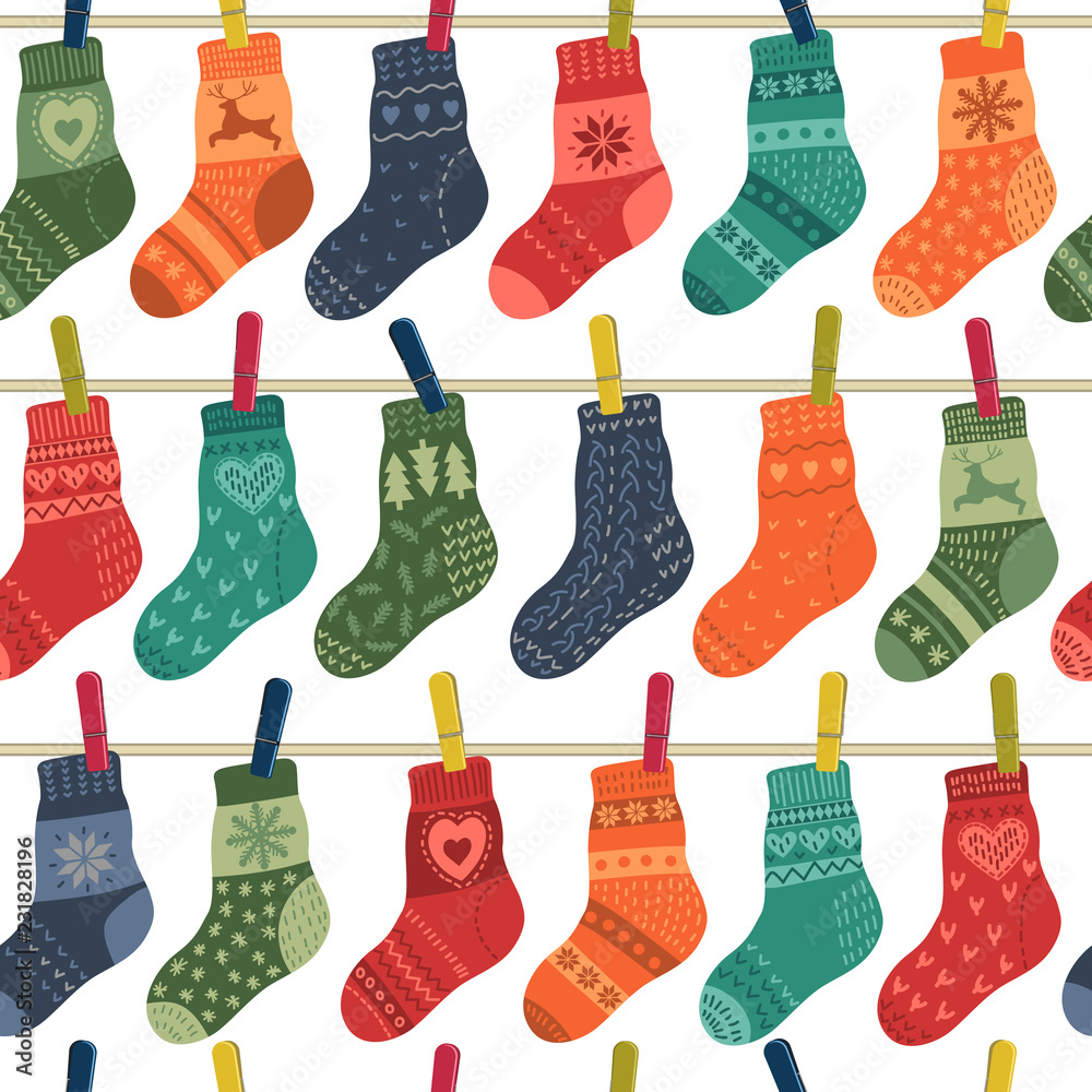 Pattern from hanged warm socks