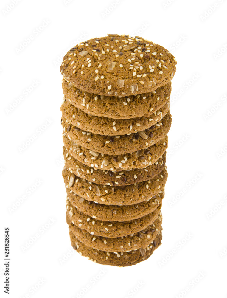 oatmeal cookies isolated on white background oatmeal cookies isolated on white background