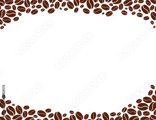 Abstract background made of coffee beans. Place for text. Vector illustration.