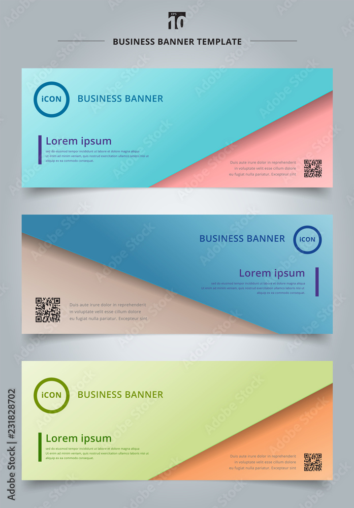 Set of banner web abstract presentation template paper sheet overlap blue and pink pastel color background. Set of banner web abstract presentation template paper sheet overlap blue and pink pastel color background.