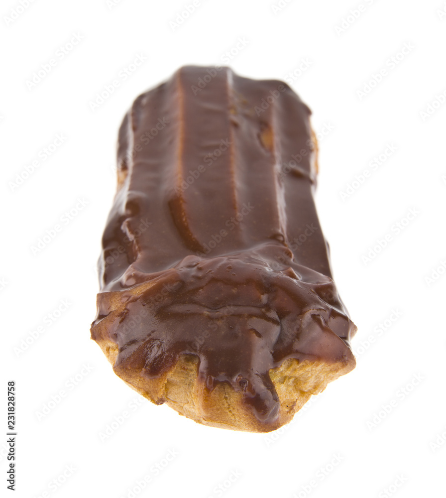 chocolate covered custard isolated on white background chocolate covered custard isolated on white background