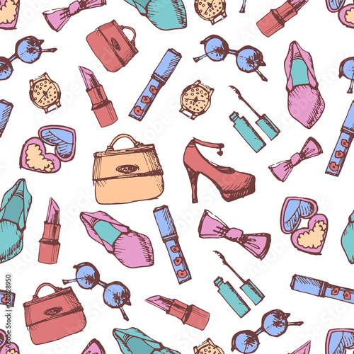 Fashion seamless pattern illustration