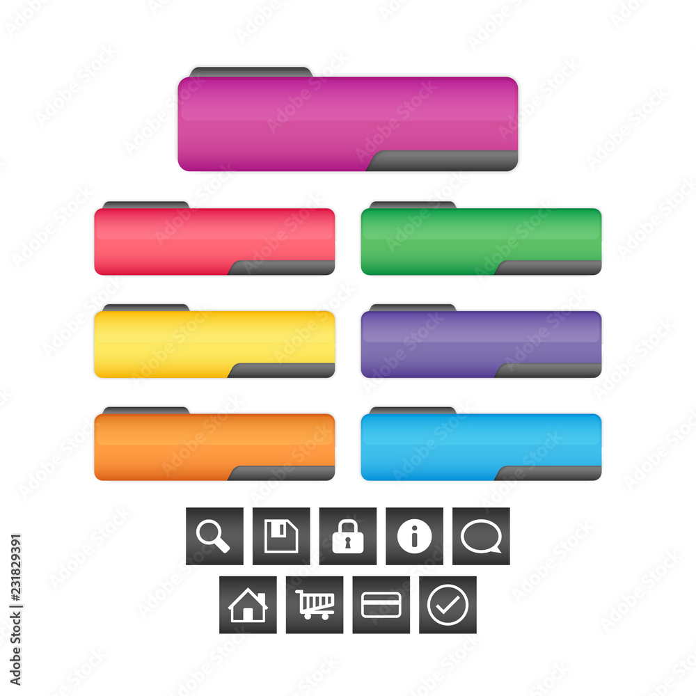 Buttons and icon modern style for decorating websites, applications and graphics. Buttons and icon modern style for decorating websites, applications and graphics.