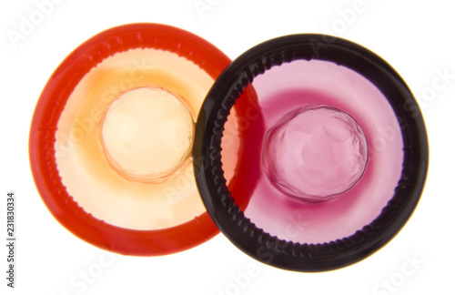 condoms isolated on white background