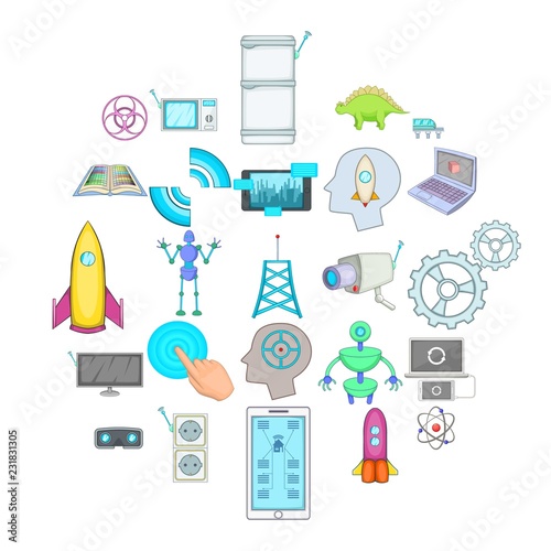 Future generations icons set. Cartoon set of 25 future generations vector icons for web isolated on white background