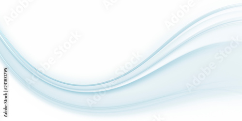 Abstract fractal white background with blue wave