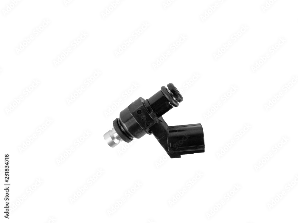 Spare parts of motorcycle injector assy fuel isolated on white background. Spare parts of motorcycle injector assy fuel isolated on white background.