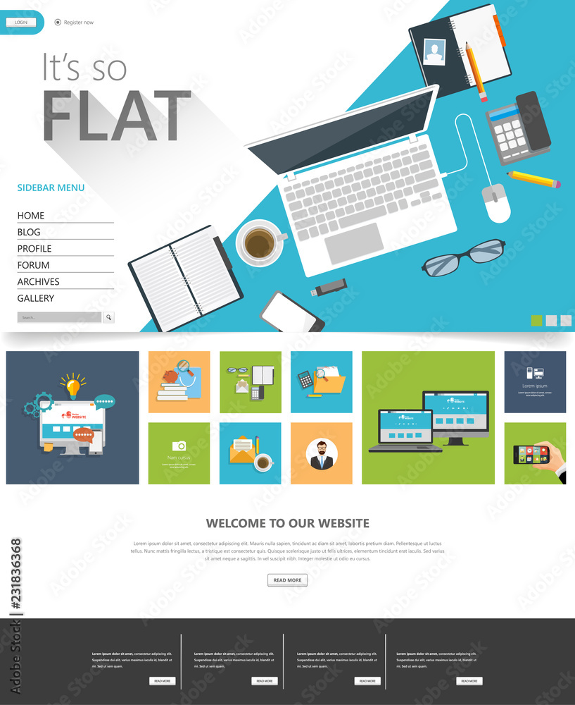 Website template designs. Modern flat design vector illustration concepts of web page design for website and mobile website development. Easy to edit and customize. Website template designs. Modern flat design vector illustration concepts of web page design for website and mobile website development. Easy to edit and customize.