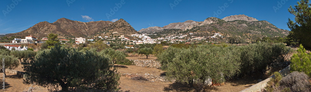 Landscape at Aperi on Karpathos in Greece