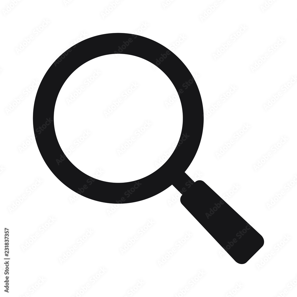 Search icon. Magnifying glass icon, vector magnifier or loupe sign. Search icon. Magnifying glass icon, vector magnifier or loupe sign.