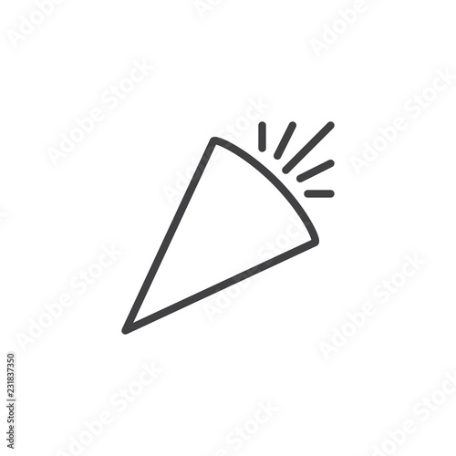 Party horn blower outline icon. linear style sign for mobile concept and web design. simple line vector icon. Symbol, logo illustration. Pixel perfect vector graphics