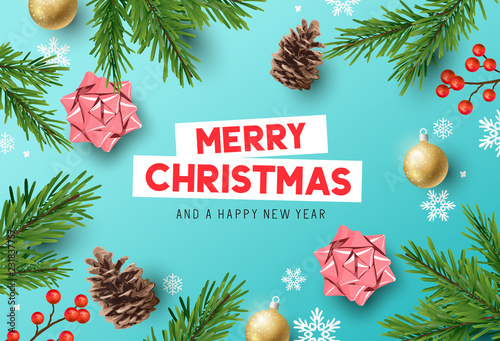 Vector Christmas Decorations Composition Background