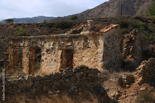 Ruin of a house in Aperi on Karpathos in Greece