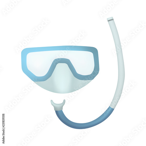 Mask for swimming. Dive into the sea. Vector illustration.