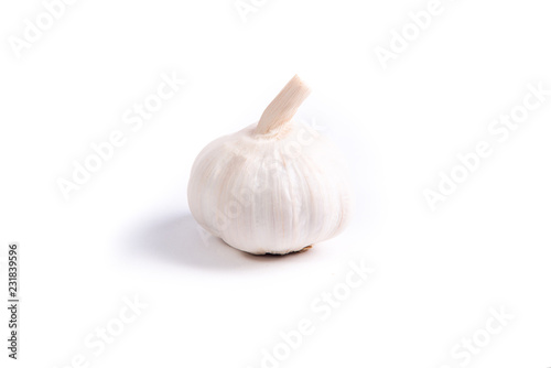 Isolated garlic fruit on background