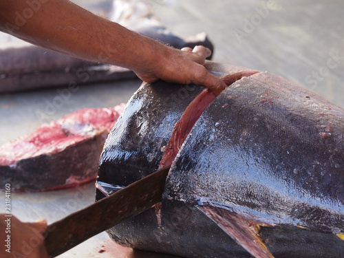 Tuna fish on the local market in Sri Lanka photo