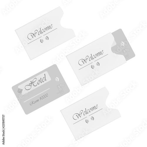Hotel RFID key card with card sleeve holders vector template