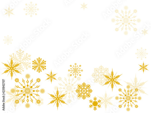 Wallpaper Mural christmas texture, background with golden snowflakes in gold and place for text, isolated on white Torontodigital.ca