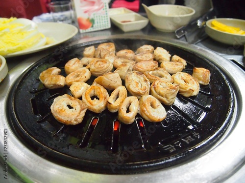 Makchang or so-makchang, beef last viscus , abomasum - korean meat dish.