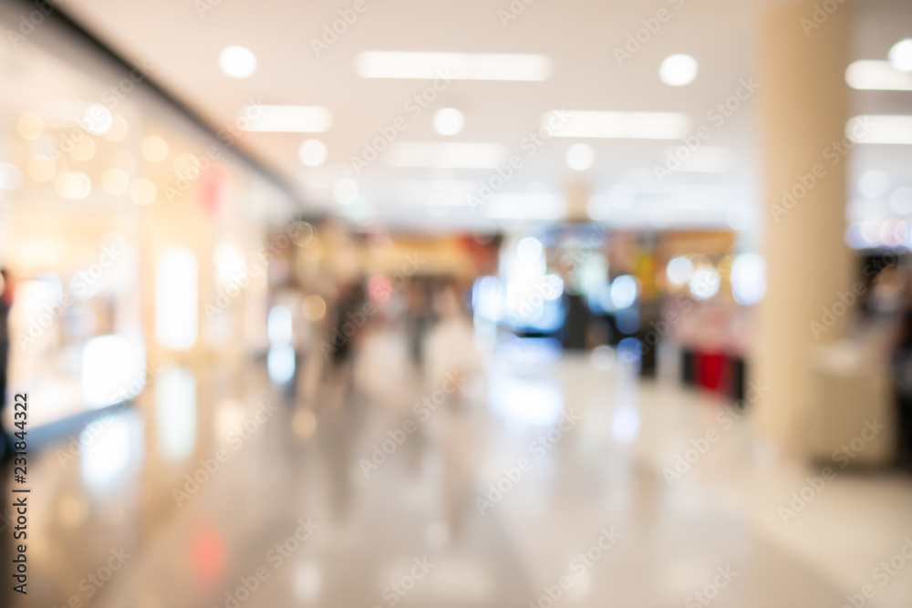 Abstract blurred image of shopping mall - obrazy, fototapety, plakaty 