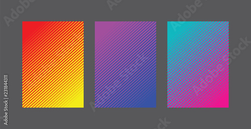 A4 Fading line pattern background set