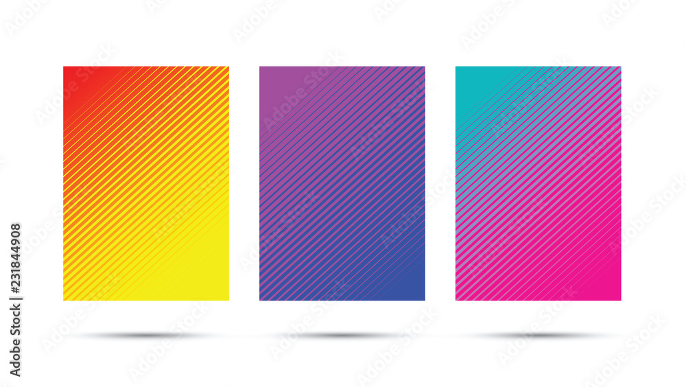 A4 Fading line pattern background set A4 Fading line pattern background set
