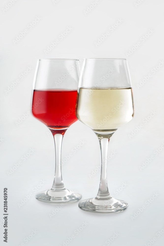 Glasses of tasty wine on white background Glasses of tasty wine on white background