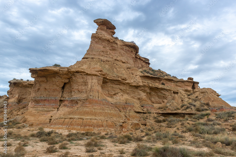 Tozal de Colasico sandstone, Monegros desert in Huesca, Spain