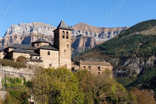 San Salvador Church of Torla in Ordesa Valley, Spain © Noradoa