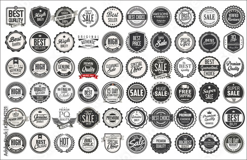 Retro vintage badges and labels collection 