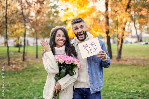 Happy couple after making p...