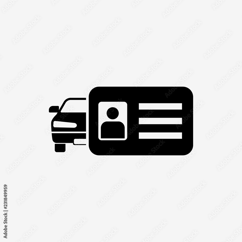 Driver's license identification icon. Driver's license symbol. Flat design. Stock - Vector illustration. Driver's license identification icon. Driver's license symbol. Flat design. Stock - Vector illustration.