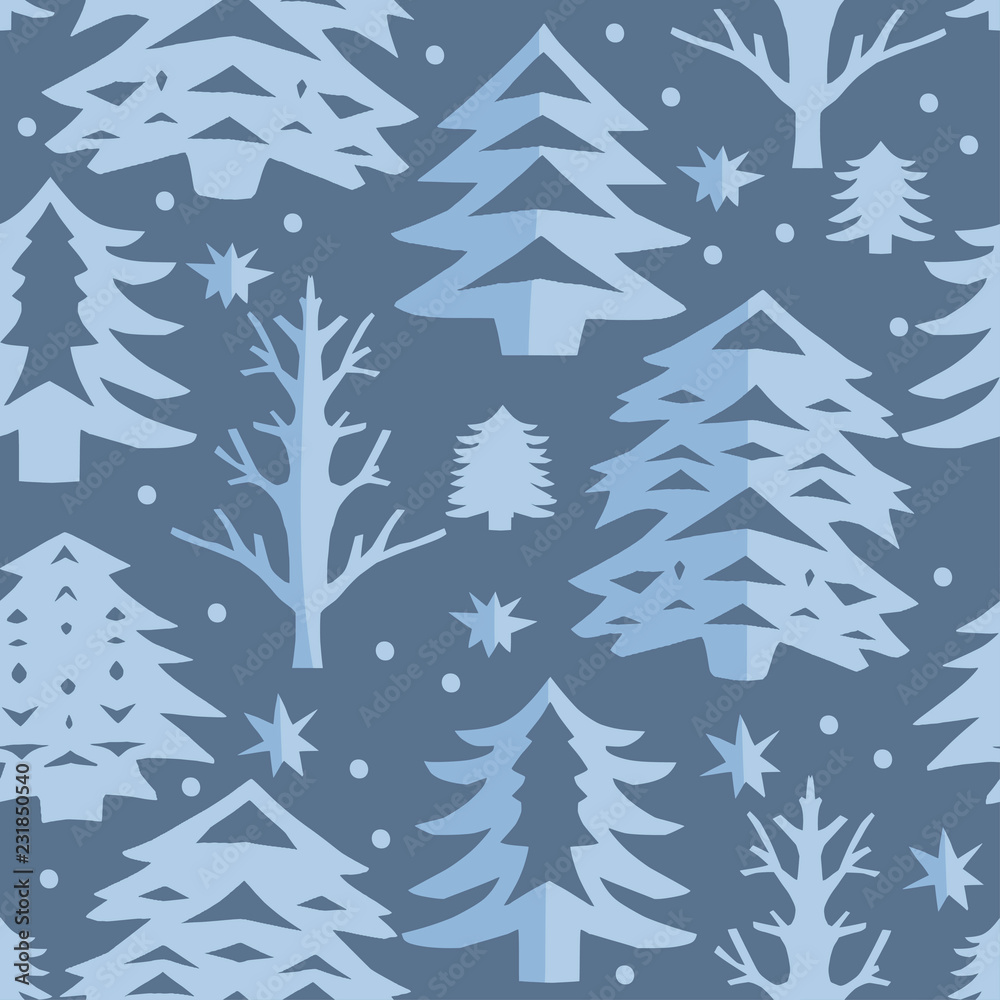 Obraz premium Christmas cut out seamless pattern.