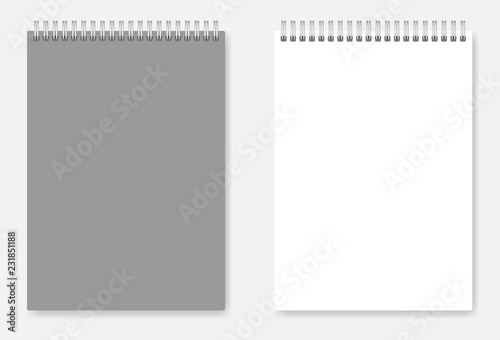 White blank A6 wire spiral clear notebook template - page and cover