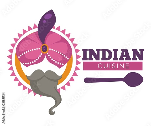 Indian cuisine traditional spices and dishes text poster