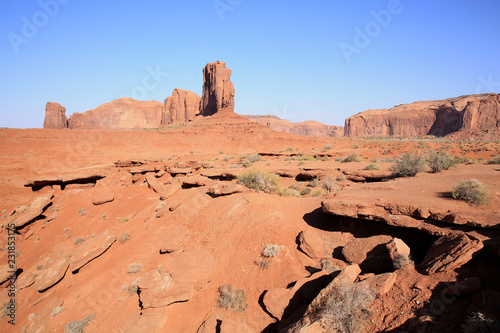 Monument Valley in Utah and Arizona, Navajo Tribal Park, view from, John Ford Point, USA