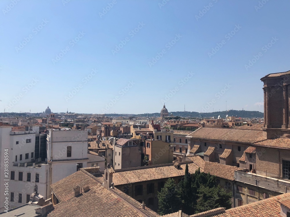 Vista dei tetti di Roma, Italia