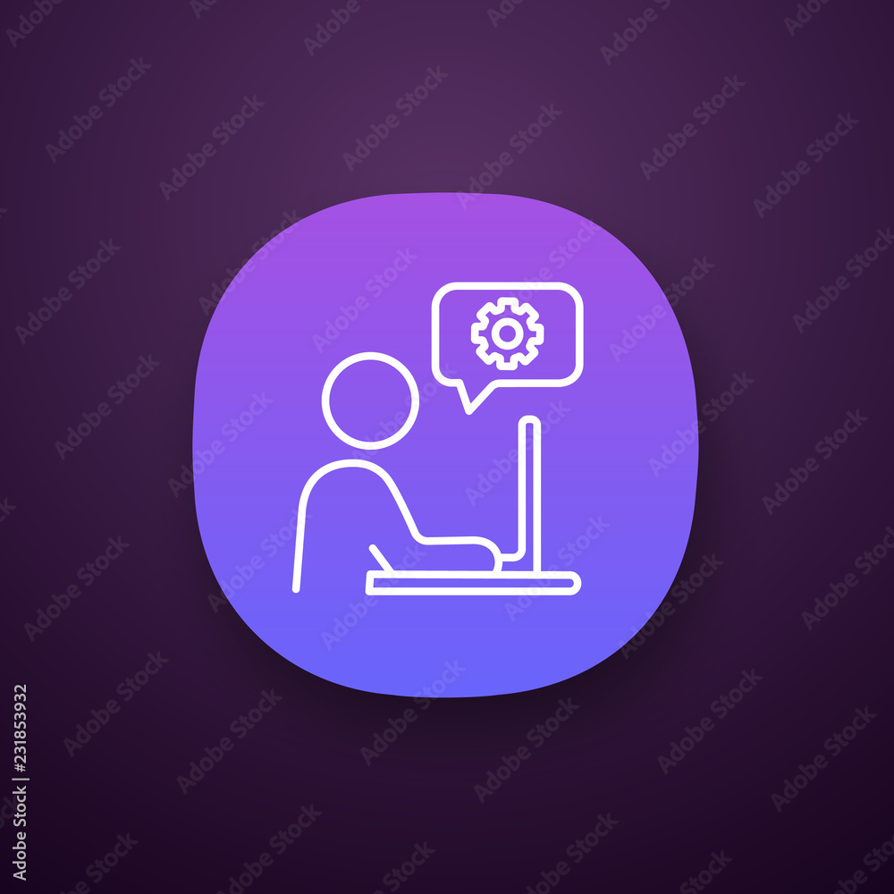 Technical support chat app icon Technical support chat app icon