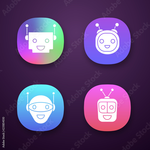 Chatbots app icons set