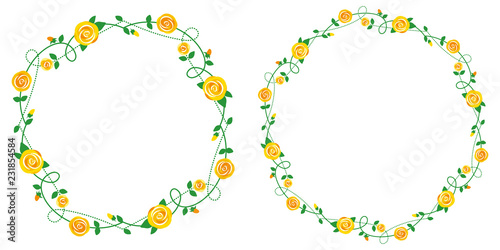 yellow roses, decoration frame.