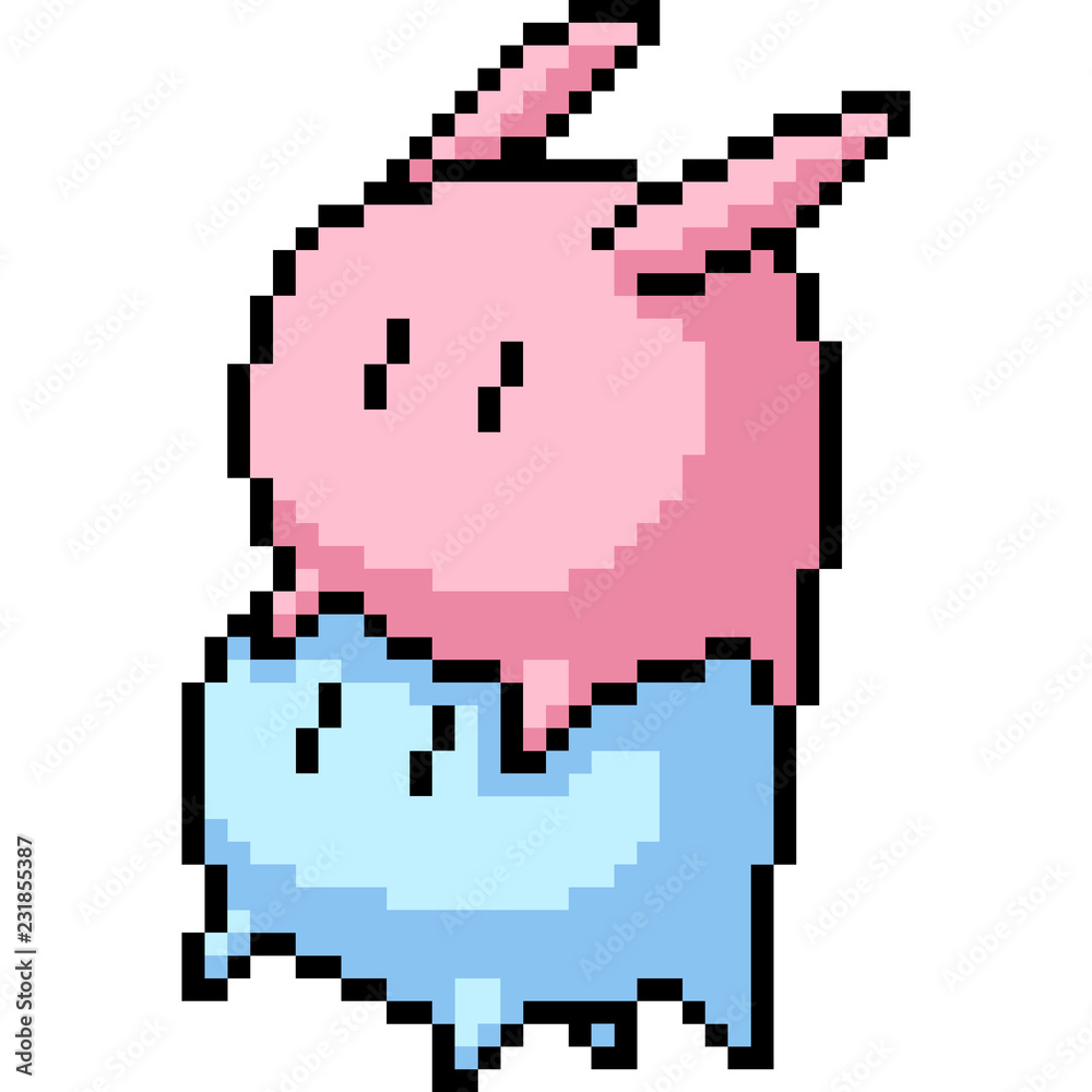 Fototapeta premium vector pixel art rabbit monster