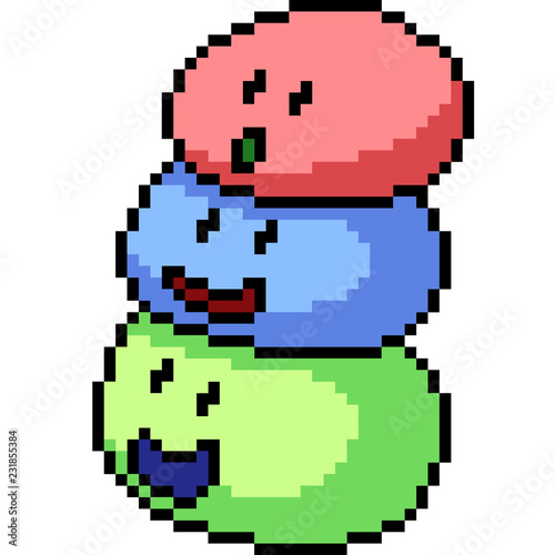 vector pixel art slime monster