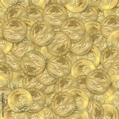 US Gold Eagle Coins Seamless Texture Tile photo