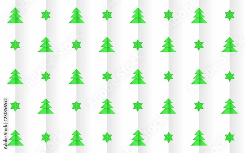 Christmas and new year background in origami style white