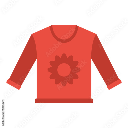 Sweater flat icon on isolated white transparent background.	