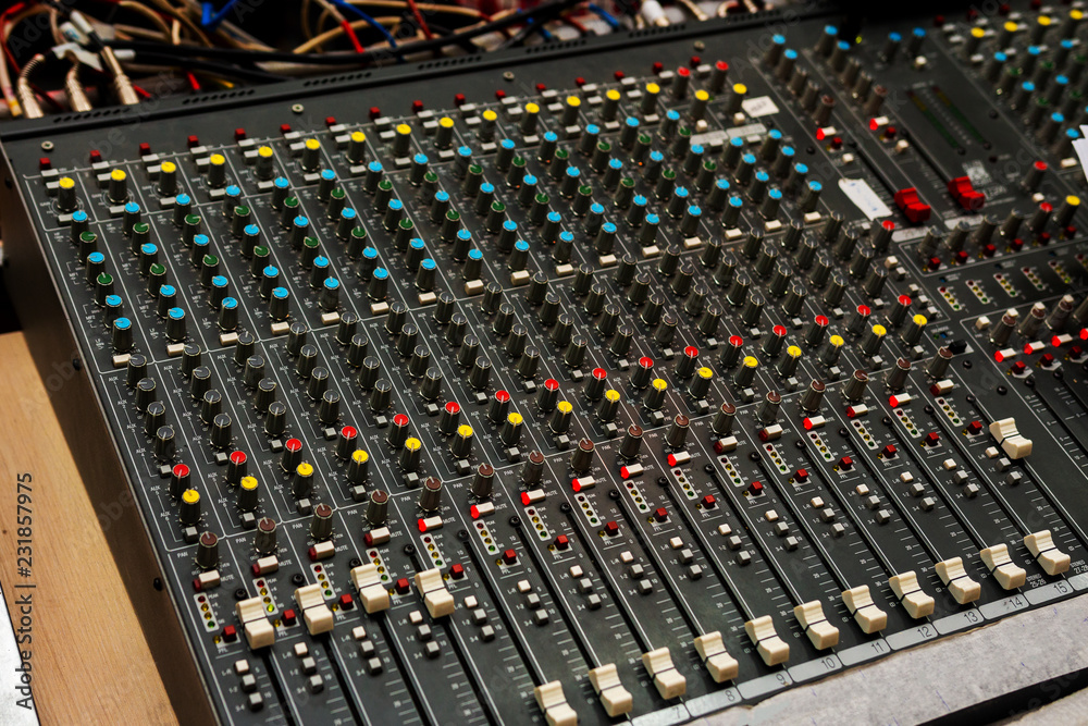 control panel of professional music equipment