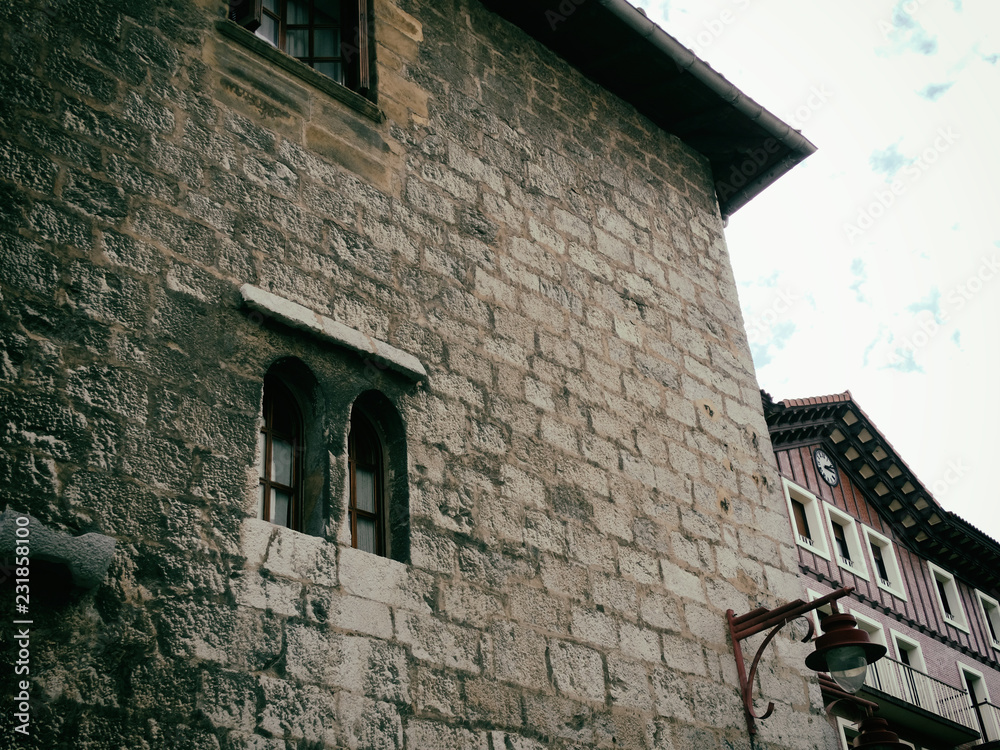 Hernani Old stone medieval House beside San Sebastian, Basque Country, Spain