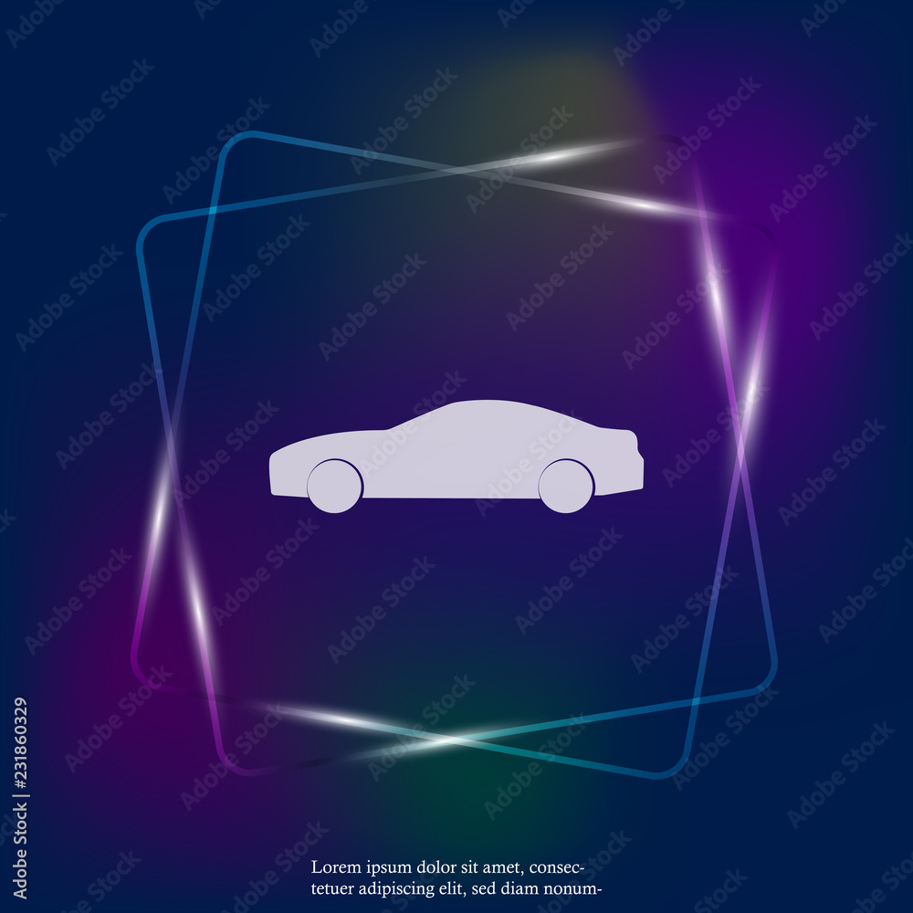 Cars vector neon light icon. Symbol of the road transport. Layers grouped for easy editing illustration. For your design. Cars vector neon light icon. Symbol of the road transport. Layers grouped for easy editing illustration. For your design.