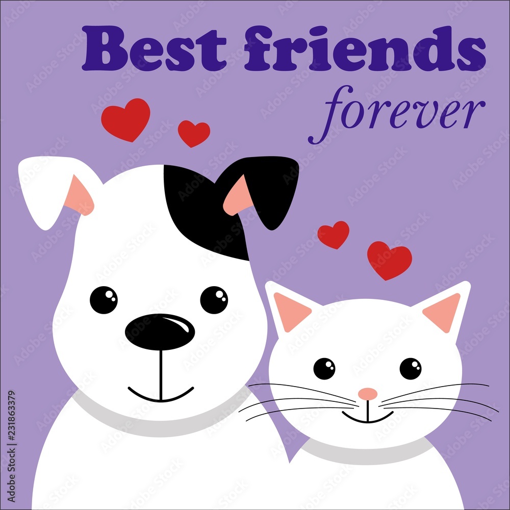 cute cat and dog. best friends. vector illustration cute cat and dog. best friends. vector illustration